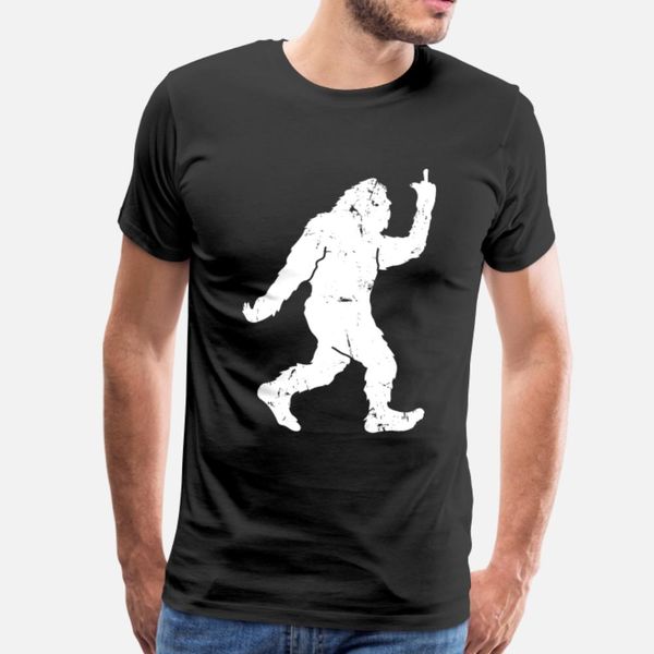 

funny bigfoot showing middle finger t shirt men custom tee shirt size s-3xl pictures fitness breathable summer standard shirt