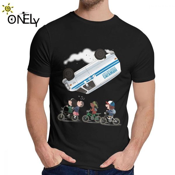 

great quality stranger peanuts horror web televvision t shirt for man crazy 100% cotton clothes round collar