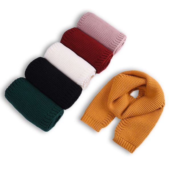 

120cm cotton baby scarf kids boys girls knitted winter warm neckerchief for winter scarves soft, Blue;gray