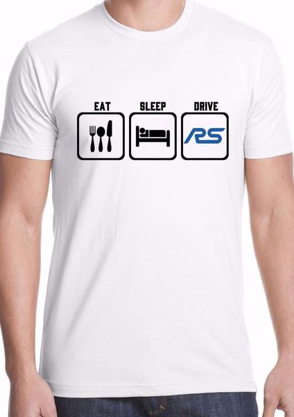 

2019 letter print short sleeve t shirt men rs t-shirt focus car hatch eat sleep drive ken block rx drift tee shirt