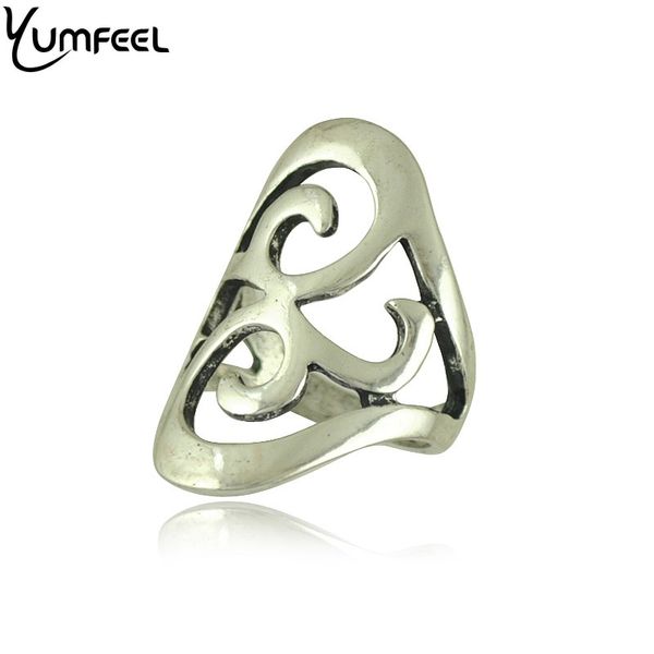 

yumfeel new gifts jewelry ring antique silver plated hollow out design ring for women anillos, Golden;silver