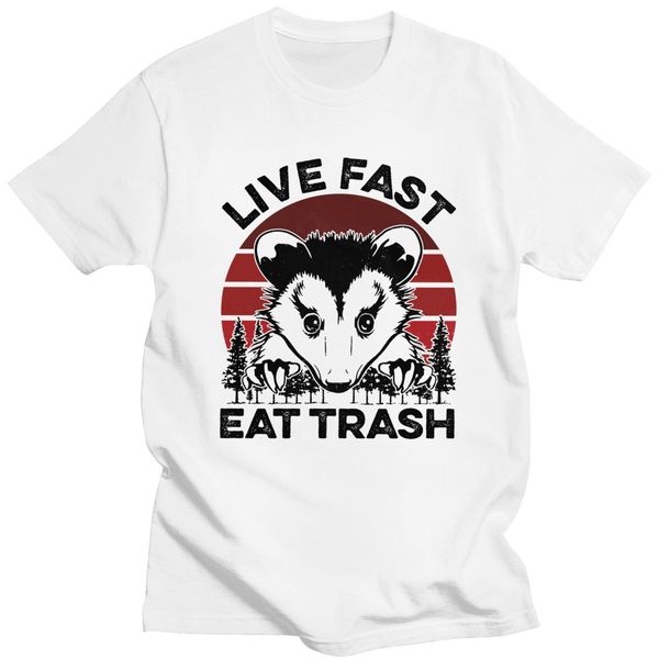 

kawaii raccoon lover t shirt men round neck short sleeved live fast eat trash printed tshirt pre-shrunk cotton slim fit tee gift