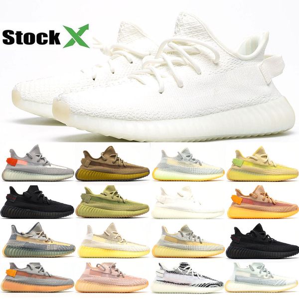 

2020 kanye west men women running shoes cinder zebra tail light reflective israfil asriel linen women white sneakers size 36-46