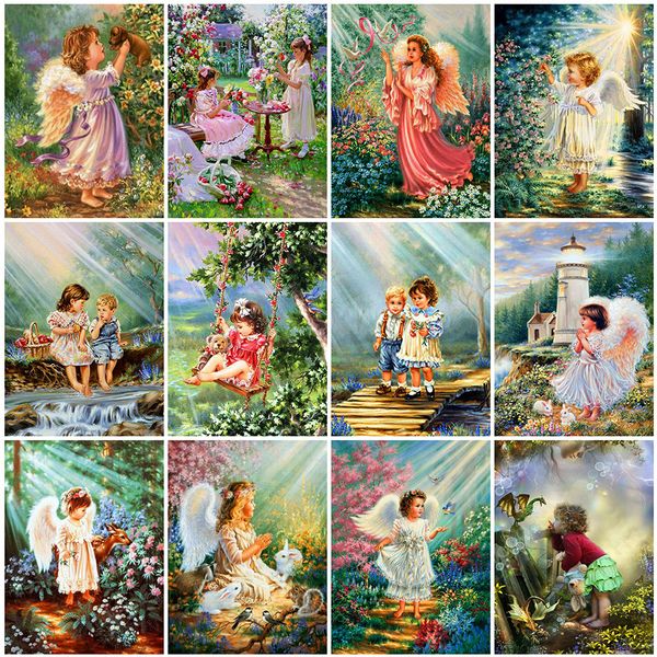

evershine 5d diy diamond painting angel full square diamond embroidery portrait cross stitch child handmade gift home decoration