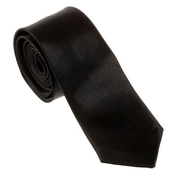 

casual necktie skinny slim narrow neck tie - black, Black;gray