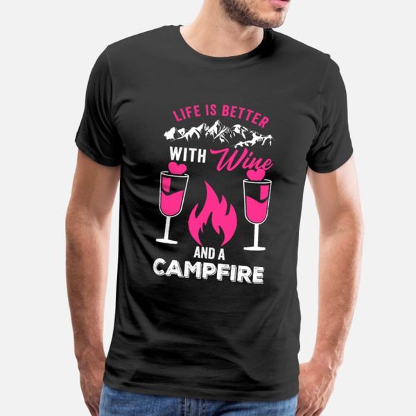 

wine and camping t shirt men designer short sleeve s-3xl letters graphic funny casual summer style vintage shirt