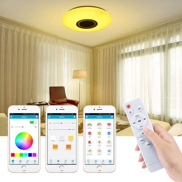 

36cm 60w smart music led ceiling lights rgb dimmable app remote control modern bluetooth light bedroom lamps ceiling lamp