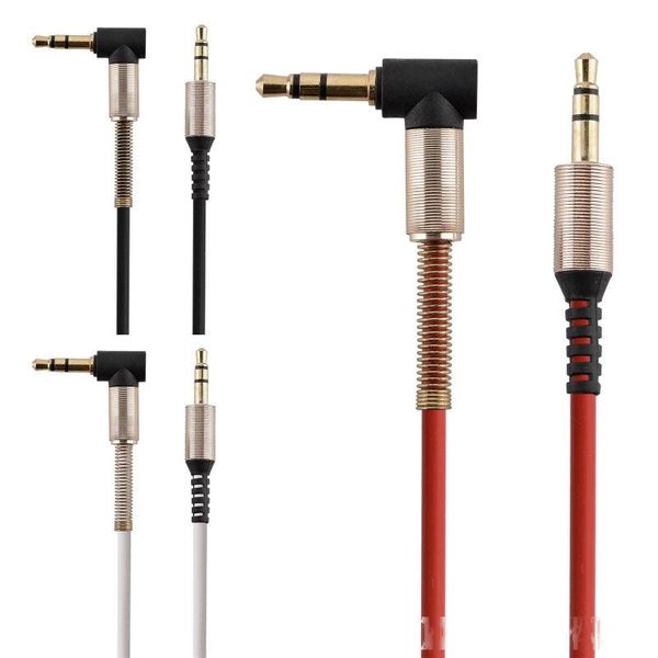

aluminium alloy aux auxiliary male to male bend audio cable 90 degree right angle cord extension 1m 3ft for iphone mp3 speaker computer