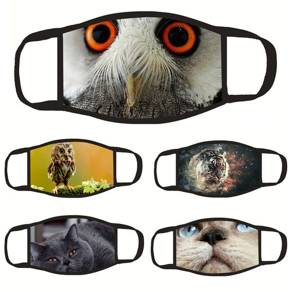 

dhl male and female masks printed cartoon animals can ride dust-proof sunscreen cotton civil masks