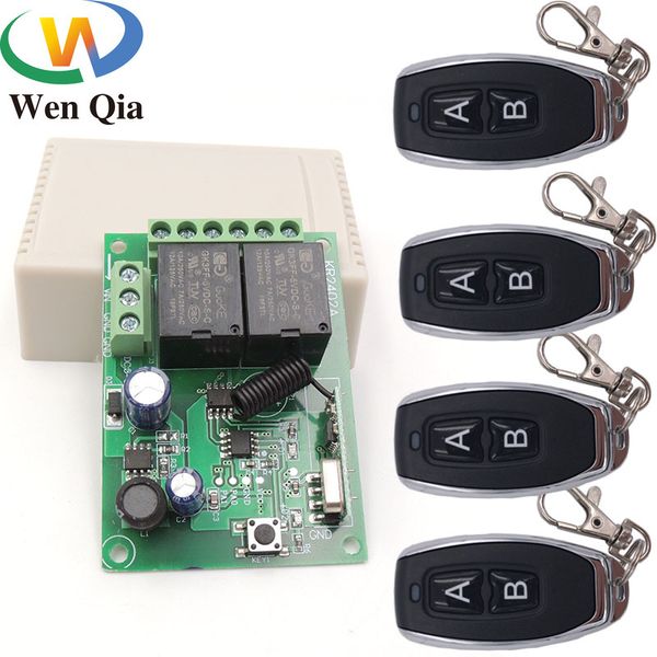 

433mhz universal wireless remote control dc5v 12v 24v 2ch rf relay and transmitter remote garage/gate/motor/light/home appliance