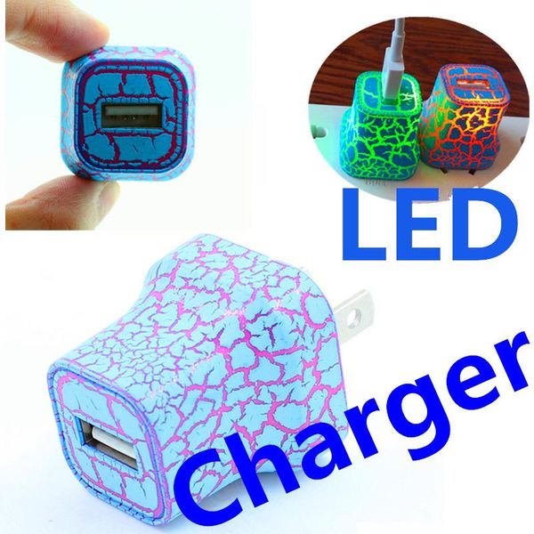 

cgjxsled single usb wall charger cracking design lights up 5v 1a ac travel family charging power adapter samsung htc huawei millet universal