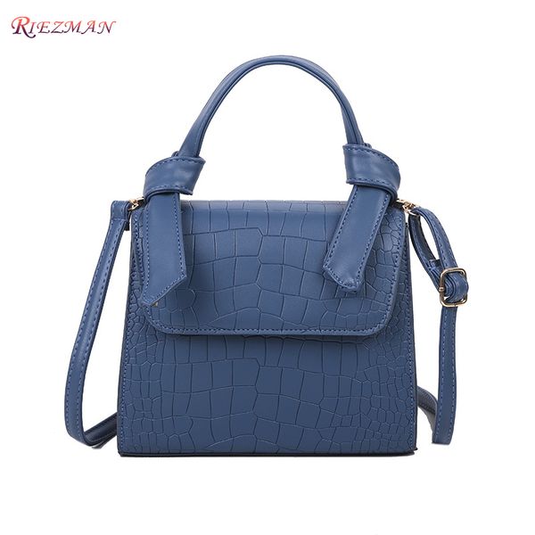 

riezman leather crossbody bags for women 2020 fashion small solid colors shoulder bag female stone pattern handbags and purses