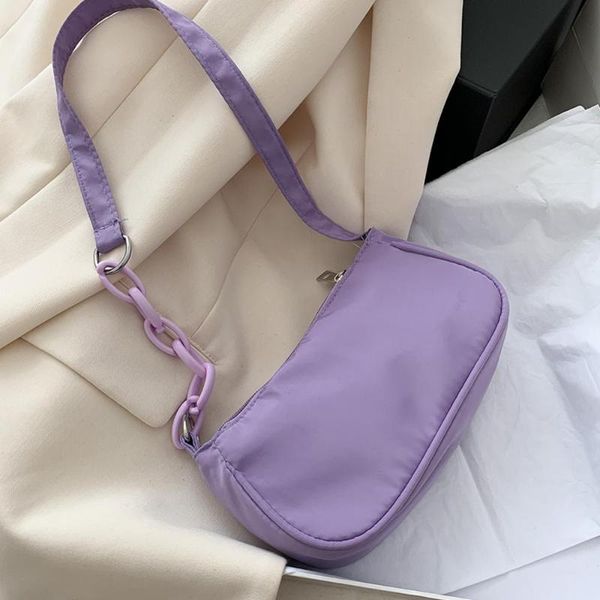 

simple women nylon handbags female classic texture creative chic leisure daily zipper underarm shoulder totes bags