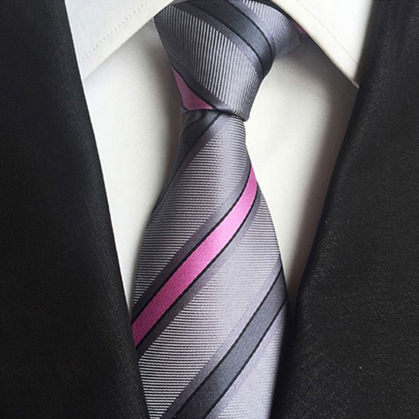 

men tie business 8cm striped necktie mens wedding parties dress jacquard ties gray cravats male accessories gravatas para homens, Blue;purple