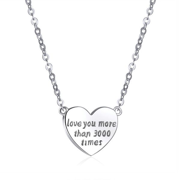 

fashion heart tag pendant necklace engraved with letters 925 sterling silver jewelry gifts for valentine's day