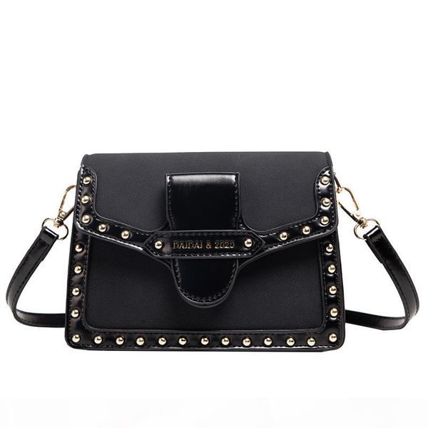 

small crossbody bags for women 2020 new vintage rivet bag luxury frosted pu leather ladies shoulder bag black brown