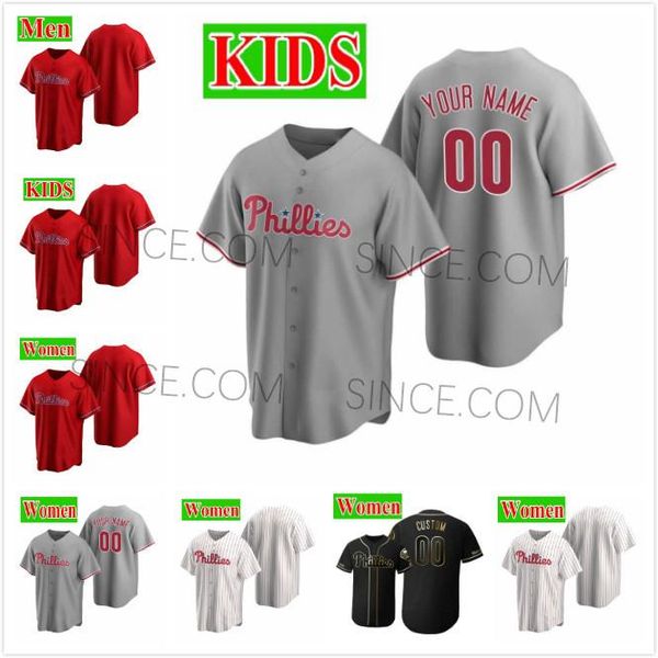 

custom men women kids 2020 phillies jersey 3 harper 17 rhys hoskins 10 jt realmuto men women youth any name any number jersey stitched, Blue;black