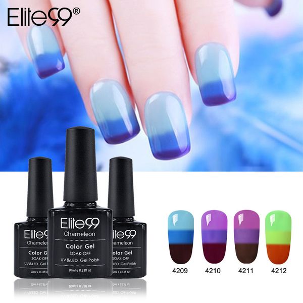 

elite99 all 32pcs 10ml gel varnish nail gel polish 3 in 1 temperature color changing nail thermal color change uv lacquer, Red;pink