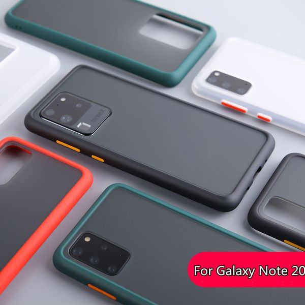 

case for samsung galaxy s8 s9 s10 s10e s20 plus note 8 9 20 ultra a51 frosted translucent case tpu frame hard clear shockproof back cover