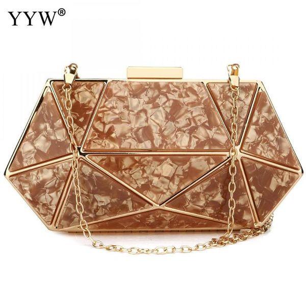 

rose gold designer clutches purse acrylic geometric clutch bag prom night out party formal ladies marble wedding purse white sac