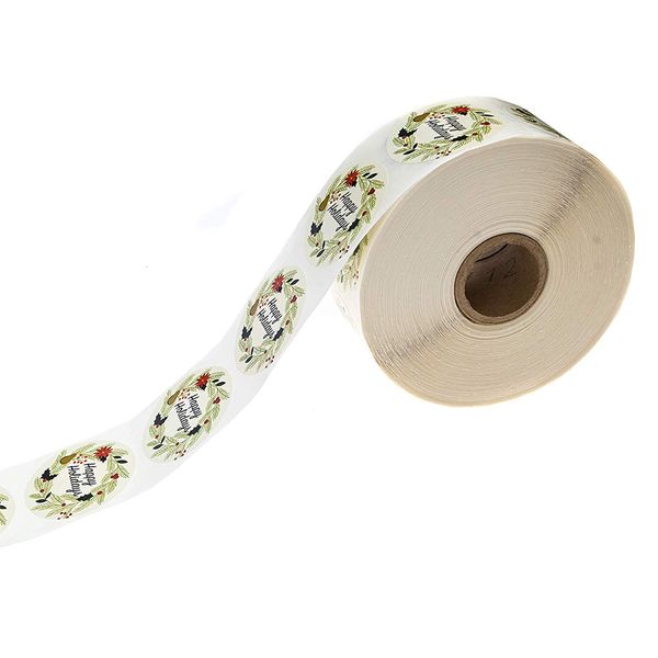 

500pcs/roll diy tags gift thank you holiday self adhesive floral printed sticker