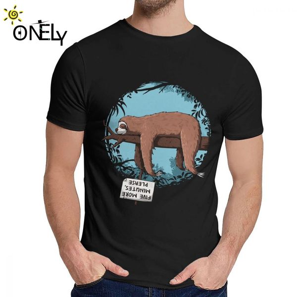

for men t-shirt lazy sloth cotton 2019 classic round neck cartoon print t shirt