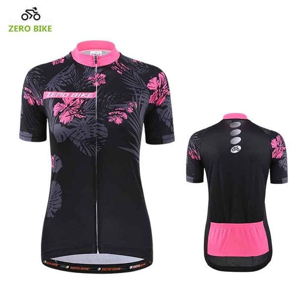 

zerobike new women's cycling jersey short sleeve shirt breathable quick drying mtb bike us size s- ciclismo, Black;red