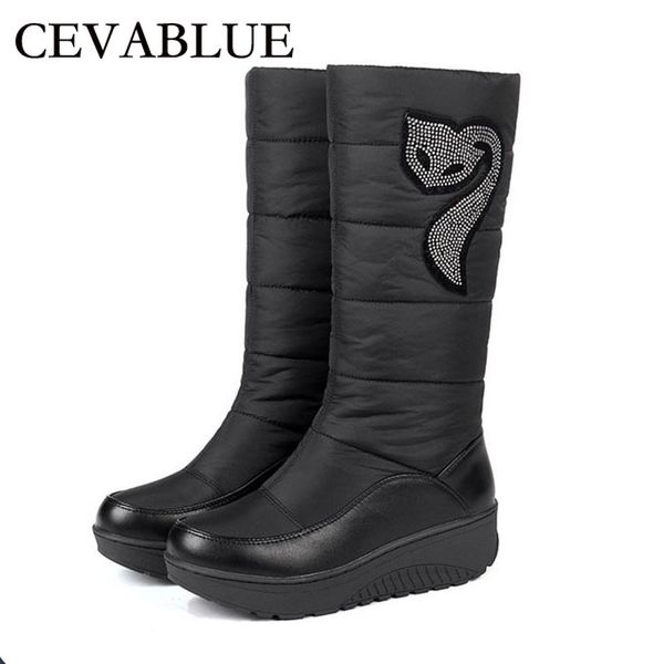 

2020 winter snow boots women's cotton boots waterproof down bottom thick hair warm student cotton shoes thick bottom hx-45, Black