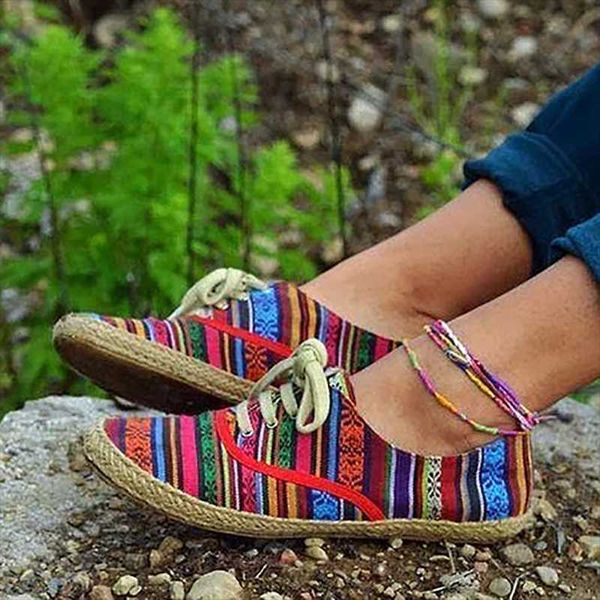 

autumn female canvas shoes fashion flat shoes casual mixed color comfy single for women 2020 lace-up outdoor loafers, Black