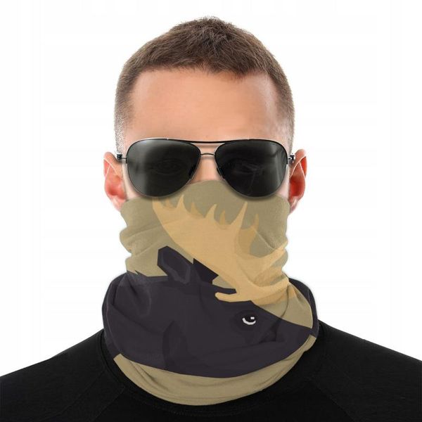 

bandana neck gaiter headband cycling fishing mask scarf moose forest wildlife animals multifunctional outdoor headwear, Blue;gray