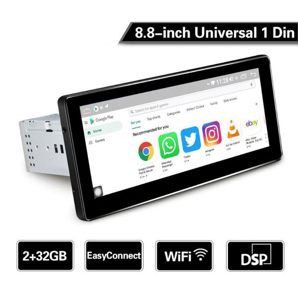 

joying 8.8 inch 1280*480 ips screen android 8.1 octa core universal car radio player dsp audio stereo bt music autoradio swc hd car dvd