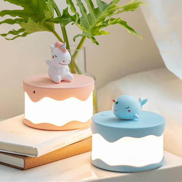 

unicorn cake night light bedroom bedside led small dinosaur small blue whale ambience light childrens room nursery light