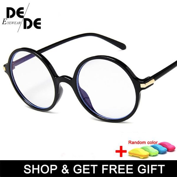 

round glasses transparent frame fashion men gaming glasses brand designer women pink optical eyeglasses frames with box, Black