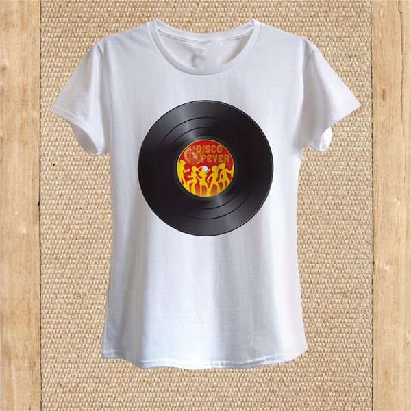 

cool vinyl record disco fever retro t - - shirt 100% cotton women outfit tee shirt