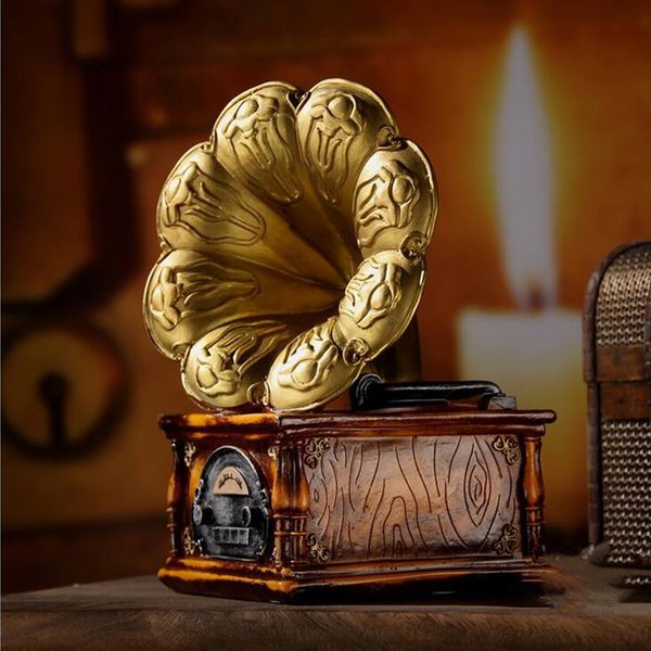 

record players bar office resin ornaments vintage european art gramophone model