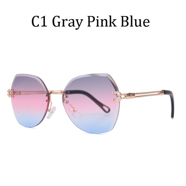 

fashion multicolor frameless butterfly sunglasses metal frame gradient mirror female mirror 18064, White;black