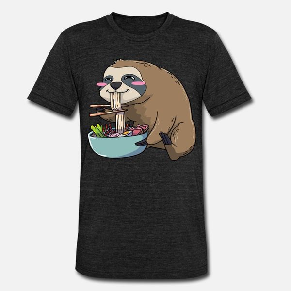 

ramen sloth kawaii anime t shirt men character cotton o-neck letters fitness casual summer style leisure shirt