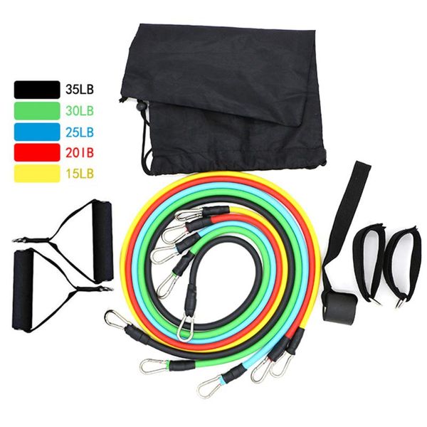 

resistance bands 11pcs/set latex tube yoga gym stretch pull rope exercise workout training rubber expander fitness equipment