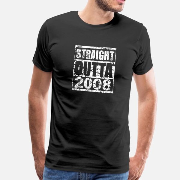 

straight outta 2008 12th birthday gift 12 years t shirt men personalized 100% cotton s-3xl gents crazy humor summer style pattern shirt