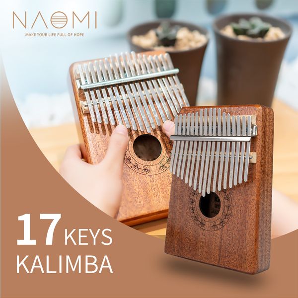 

NAOMI Thumb Piano Kalimba 17-tone Finger Piano Beginner Entry Portable Instrument Kalimba Wood Color