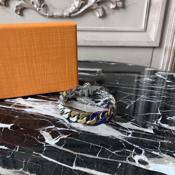 

with box 361 titanium steel bracelet with diamonds shiny bracelet personality chain bracelet fashion jewelry supply, Black