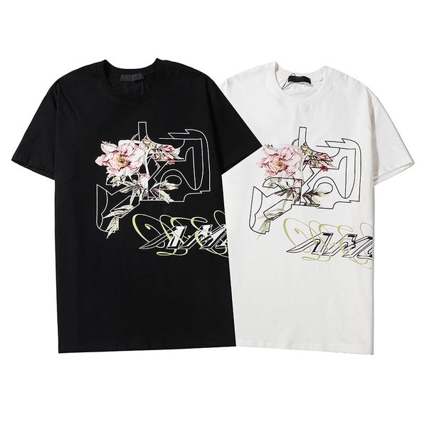 

Men's T-Shirts 2020 Summer New Mens Letter and Floral Print Shirts Fashion Men Casual Breathable Top Tee 2 Colors Asian Size S-2XL