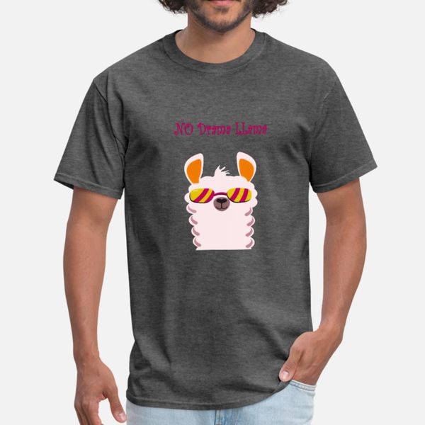 

no drama llama t shirt men custom 100% cotton round collar slim loose humor summer outfit shirt