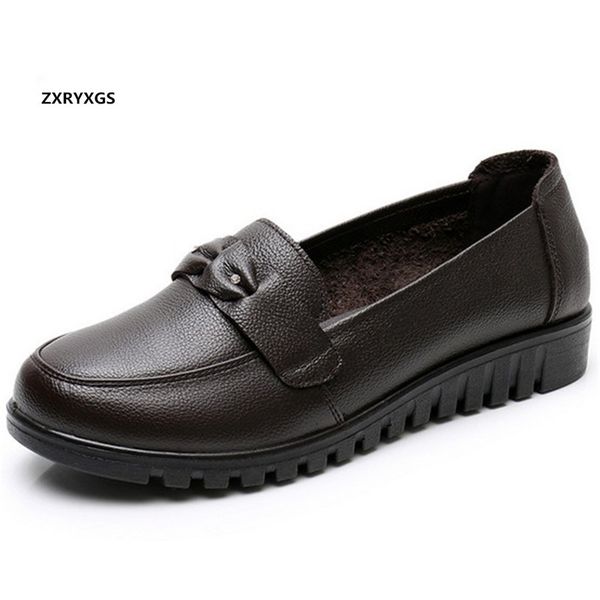 

2020 новый свет soft comfort нескользящая обувь матери плоские туфли красиво украшенные из натуральной кожи вскользь, Black