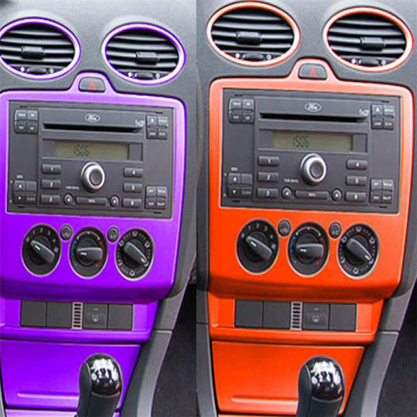 

car-styling 3d/5d carbon fiber car interior center console color change molding sticker decals for ford focus 2005-2008