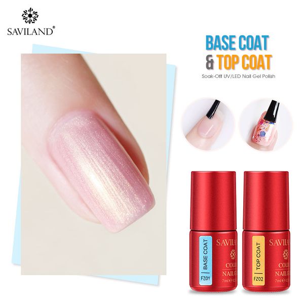

saviland уф гель лак для ногтей 7 мл прозрачная основа и top coat лак для ногтей гель primer semi постоянный замочить off art маникюр, Red;pink