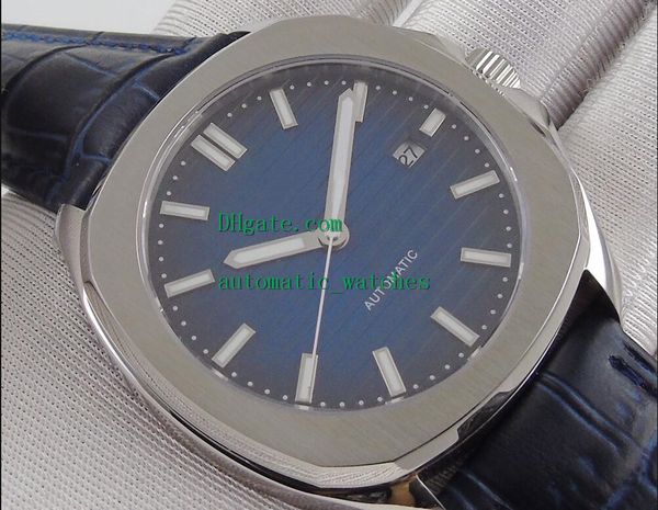 

luxury watches 5167 40mm automatic movement aquanaut steel blue brown dial comfortable leather strap original clasp fashion wristwatches, Slivery;brown