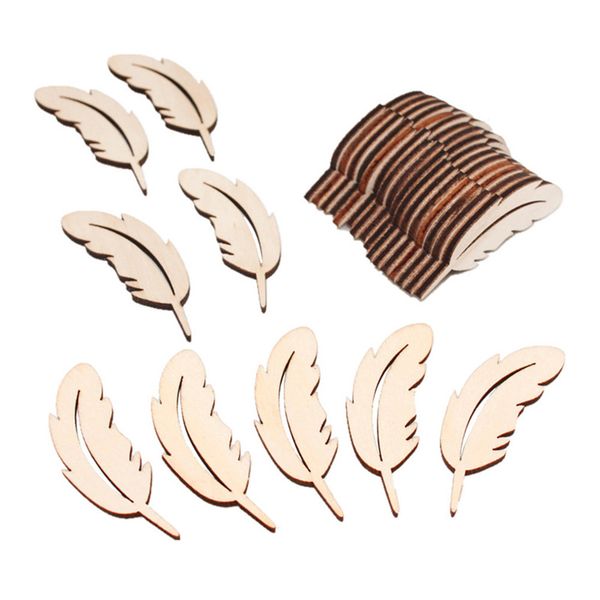 

25pcs festival ornament crafts hanging wooden feather decorative carved