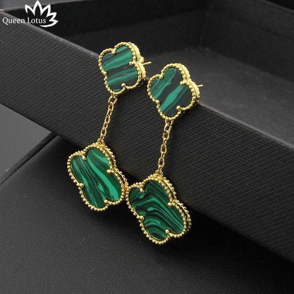 

queen lotus 2020 flower women dangle earrings for wedding 18k gold plated whosale, Silver