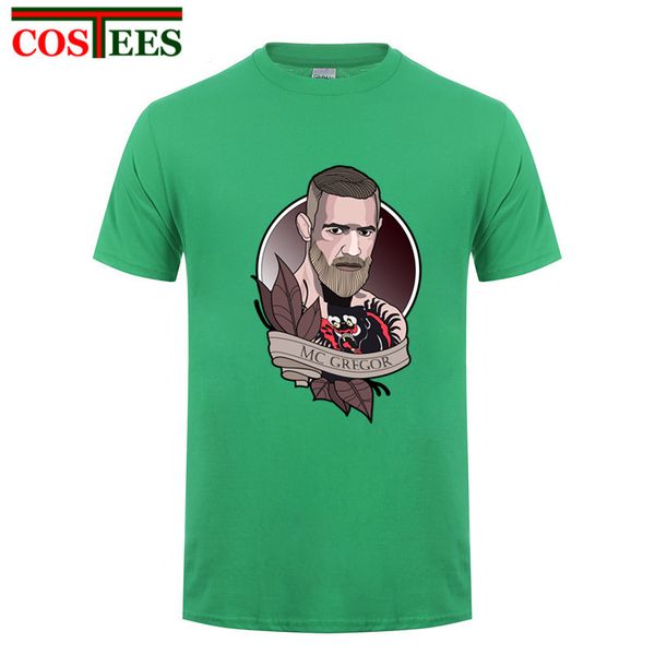 

2018 spring summer season collection featherweight fighter the king of conor mcgregor t shirts men's mma tee shirt new ufc shirt